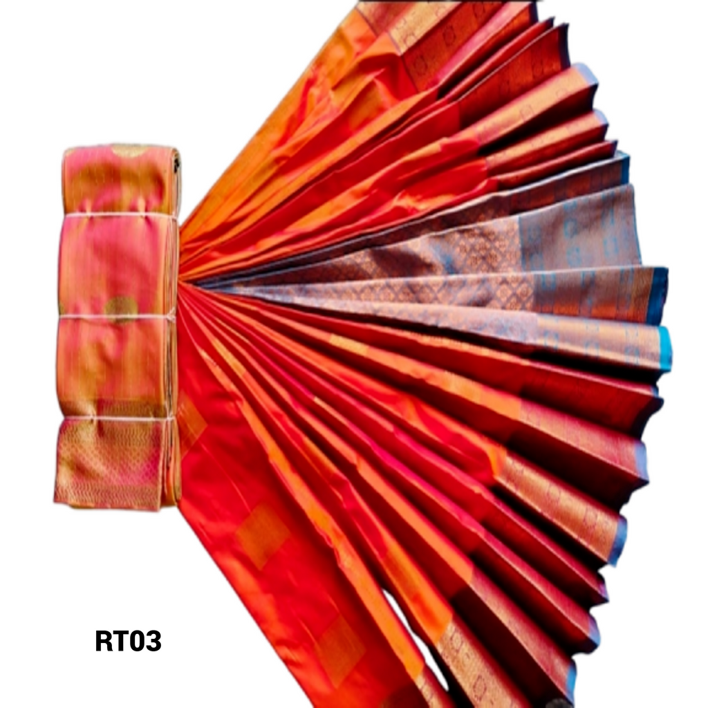 Elegant Soft Silk Saree with Rich Golden Zari Border & Pallu with Blouse