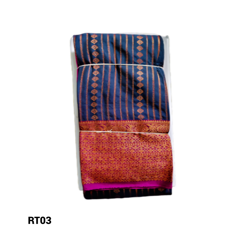 Elegant Soft Silk Saree with Rich Golden Zari Border & Pallu with Blouse