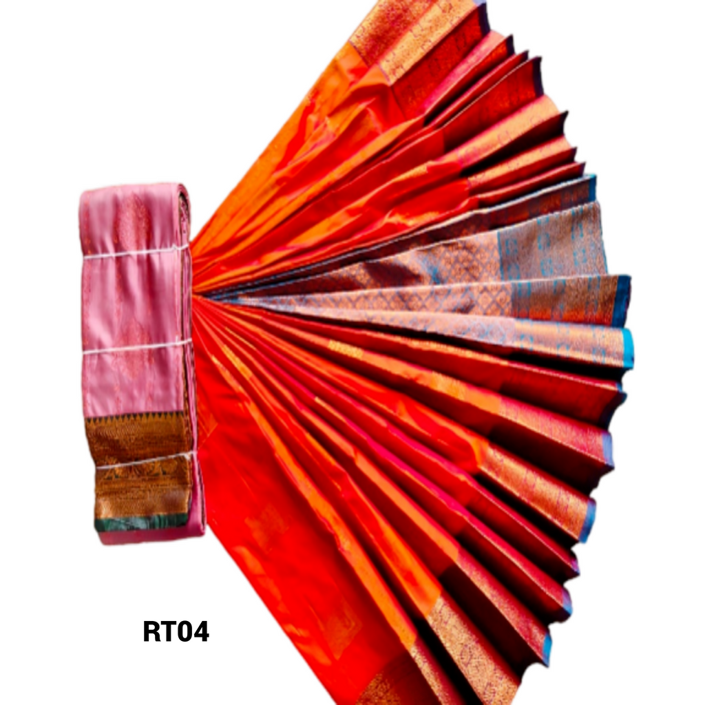 Elegant Soft Silk Saree with Rich Golden Zari Border & Pallu with Blouse