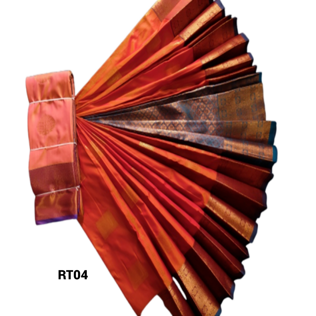 Elegant Soft Silk Saree with Rich Golden Zari Border & Pallu with Blouse