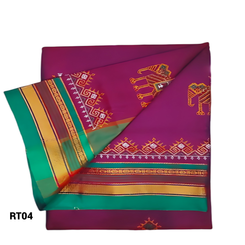 Kasuti Work ilkal Sarees with Running blouse piece for Womens
