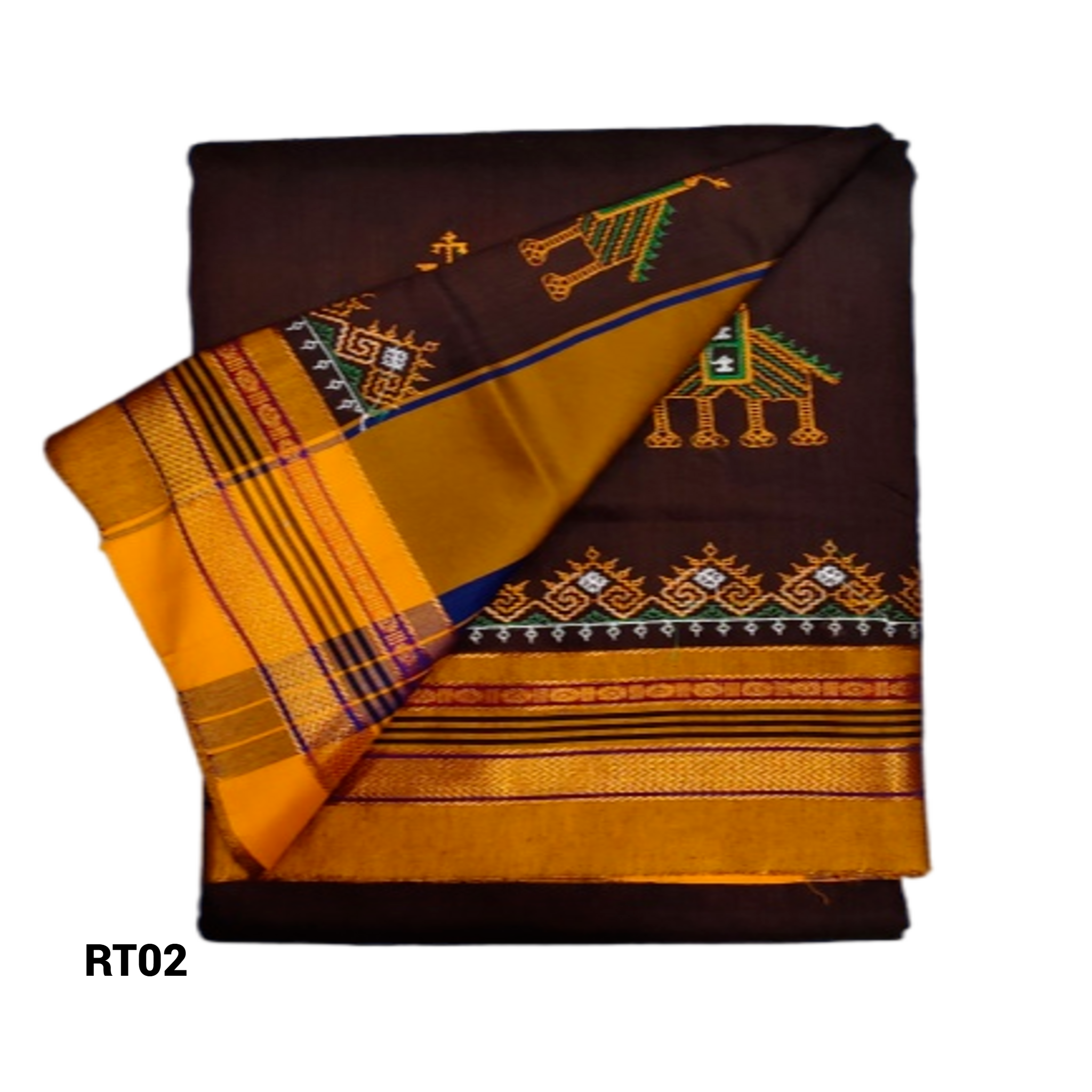 Kasuti Work ilkal Sarees with Running blouse piece for Womens