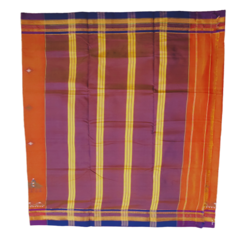 Kasuti Work ilkal Sarees with Running blouse piece for Womens