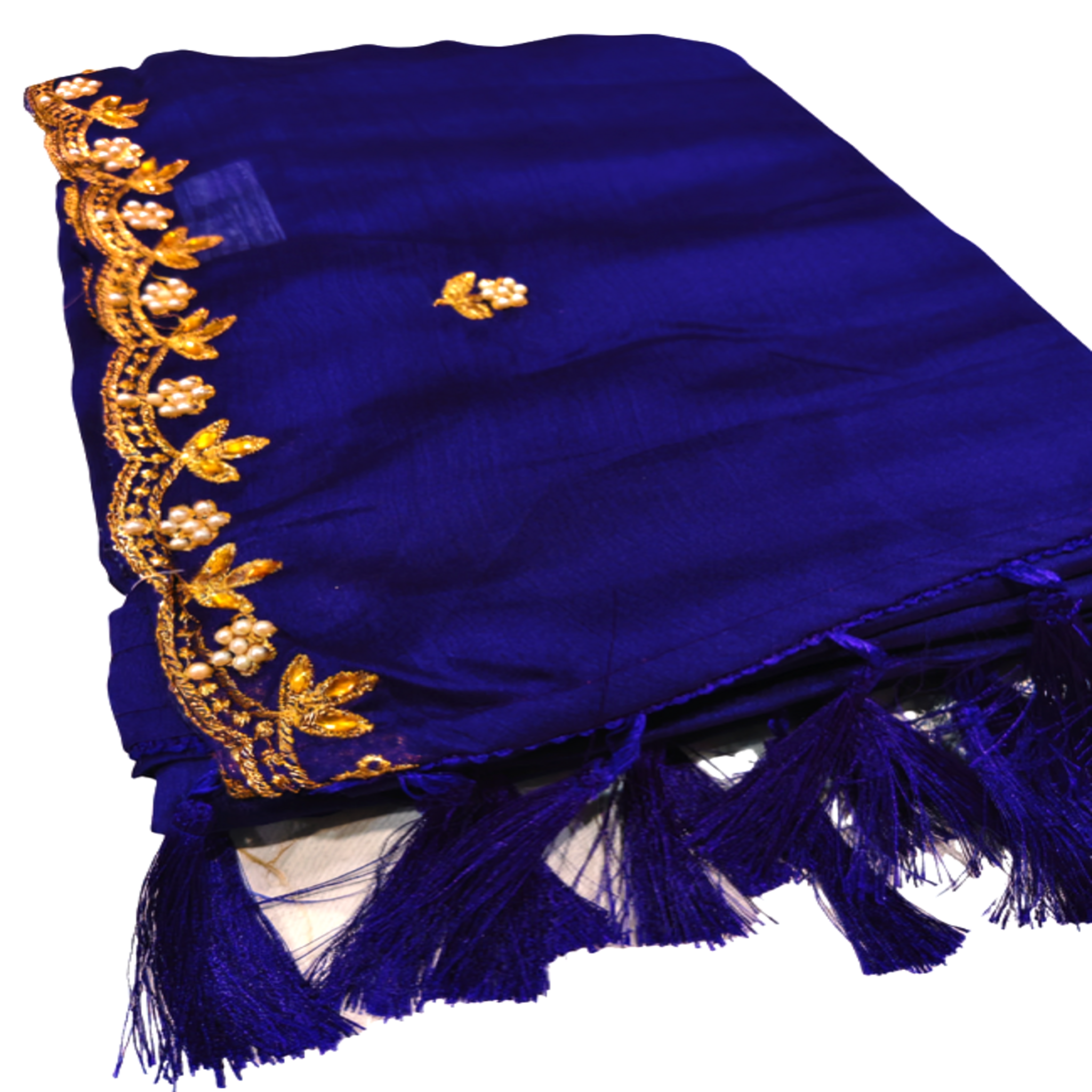 Elegant Golden Embroidery Saree & Mustard Multicolour Blouse