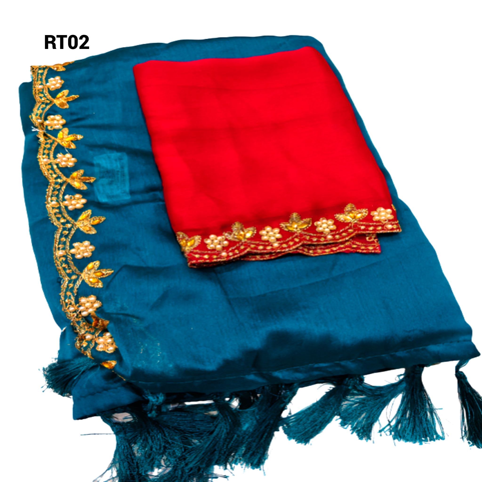 Elegant Golden Embroidery Saree & Mustard Multicolour Blouse