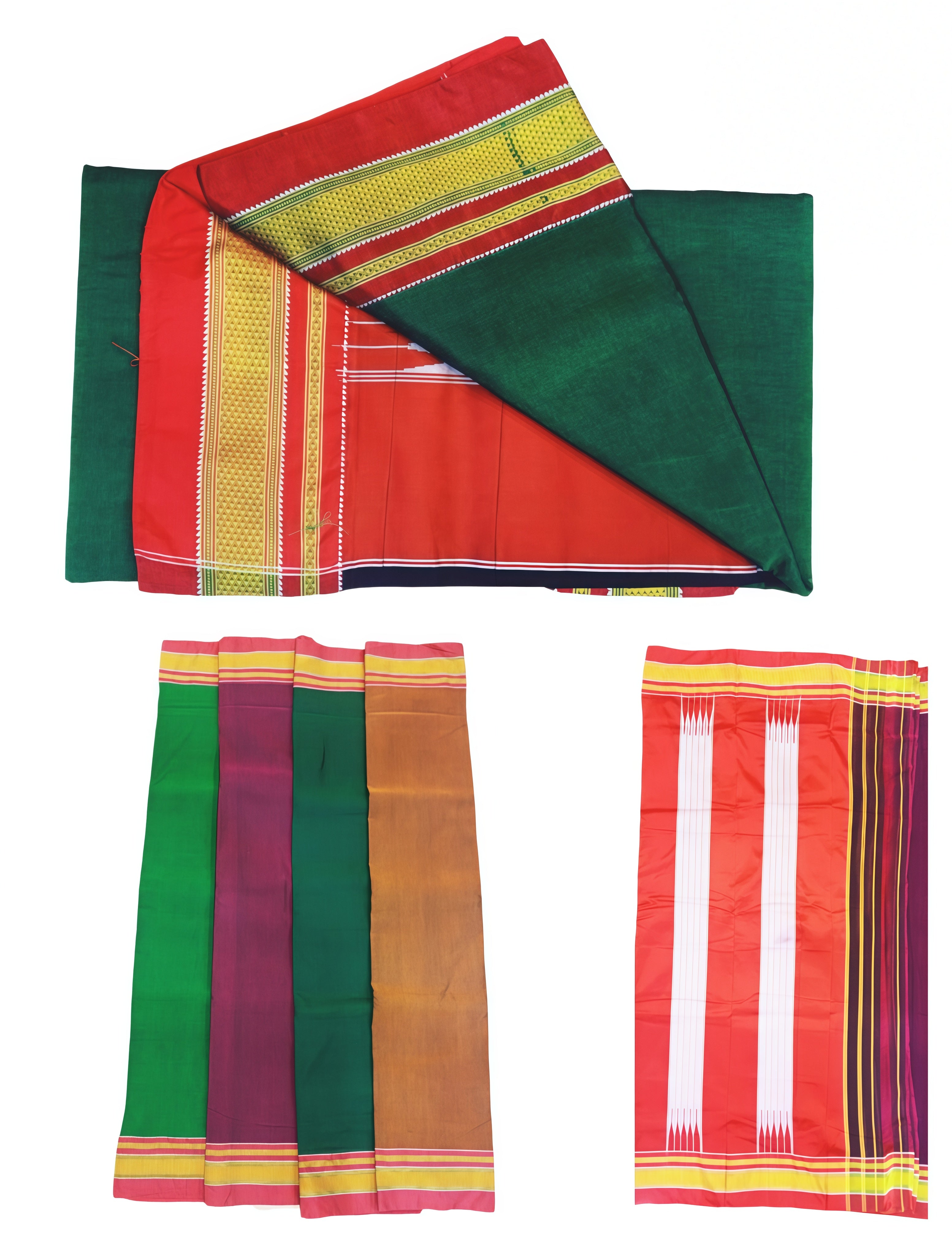 Chikki Paras Traditional South Indian Cotton Saree with Rich Contrast Border