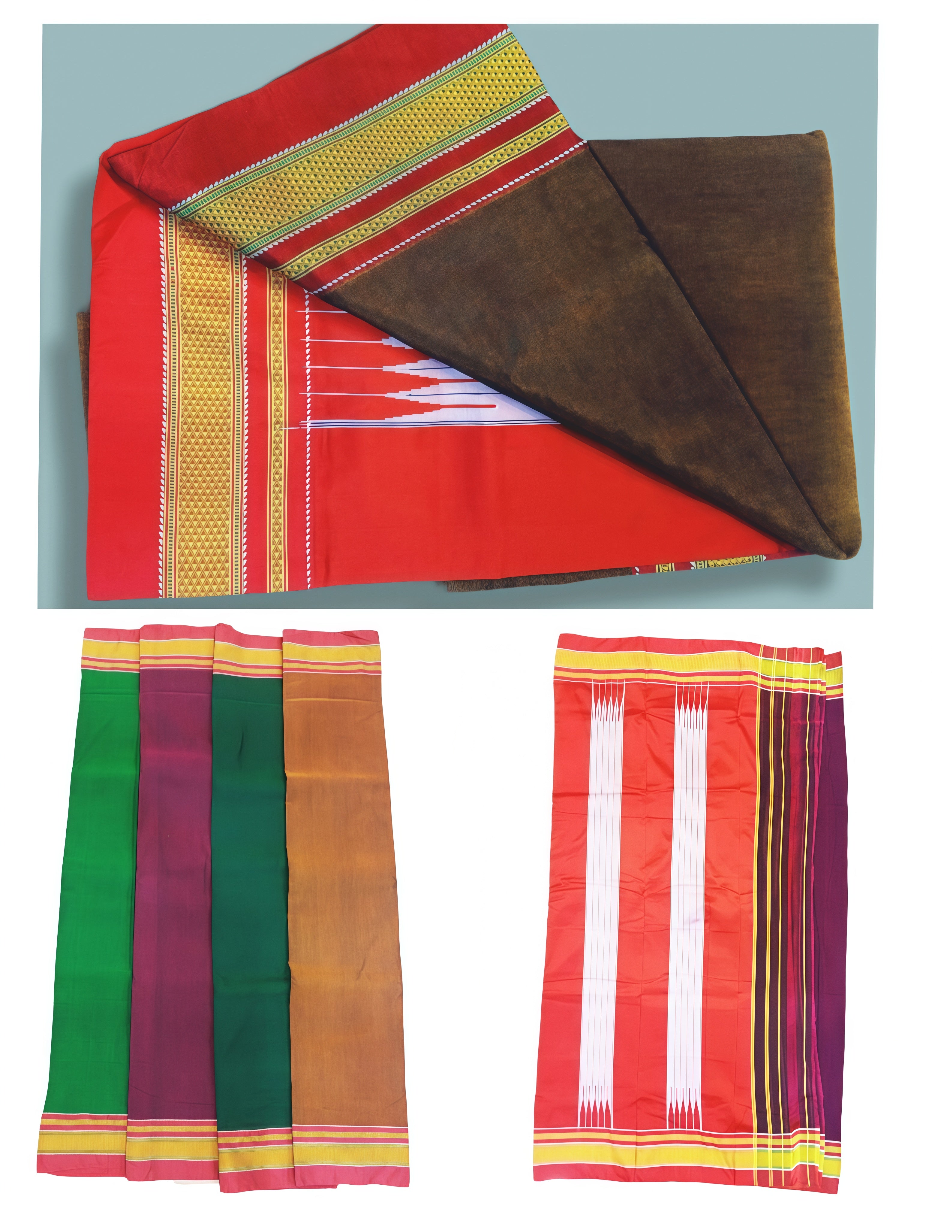 Chikki Paras Traditional South Indian Cotton Saree with Rich Contrast Border