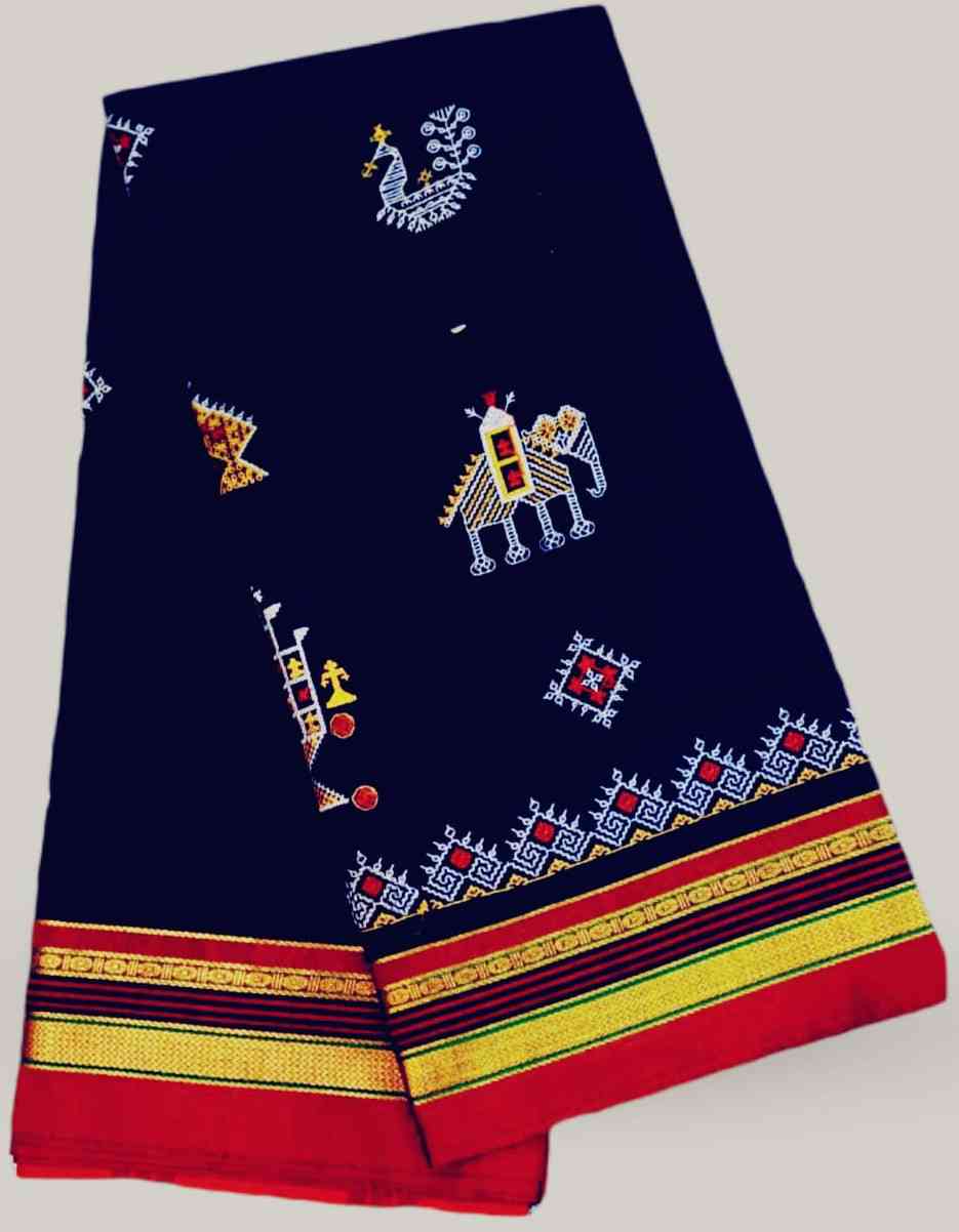 Kasuti Work ilkal Sarees with Running blouse piece for womens