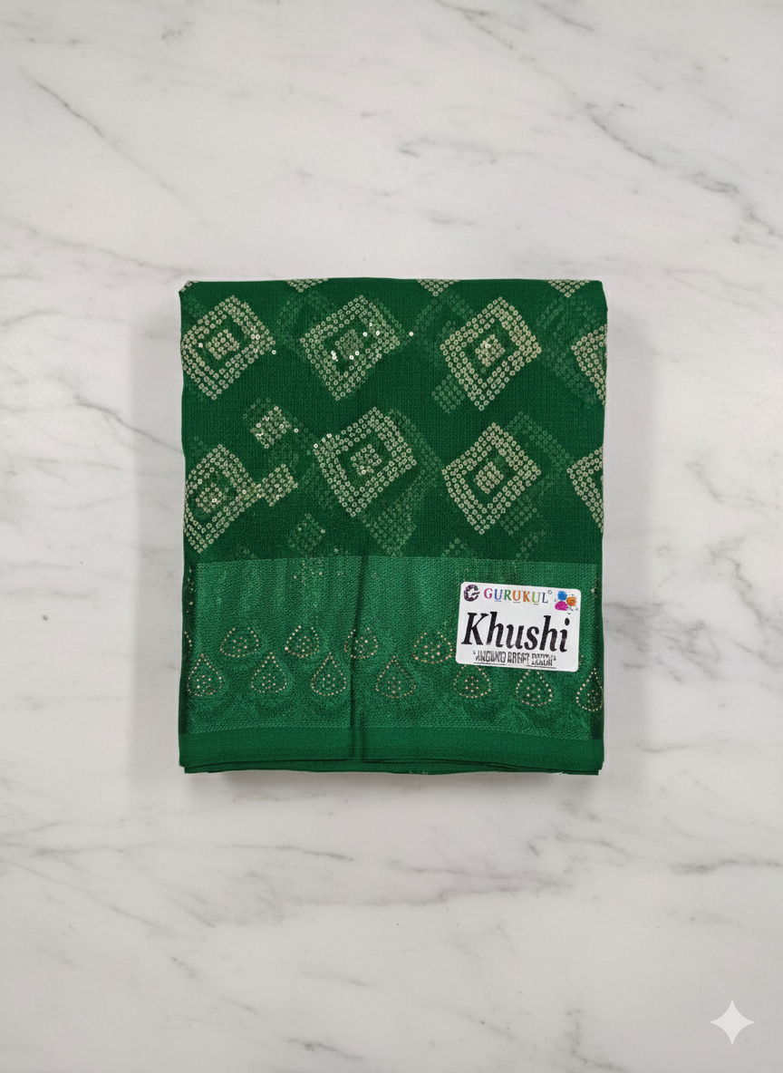 Elegant Green Printed Cotton Saree with Leaf Motif Design