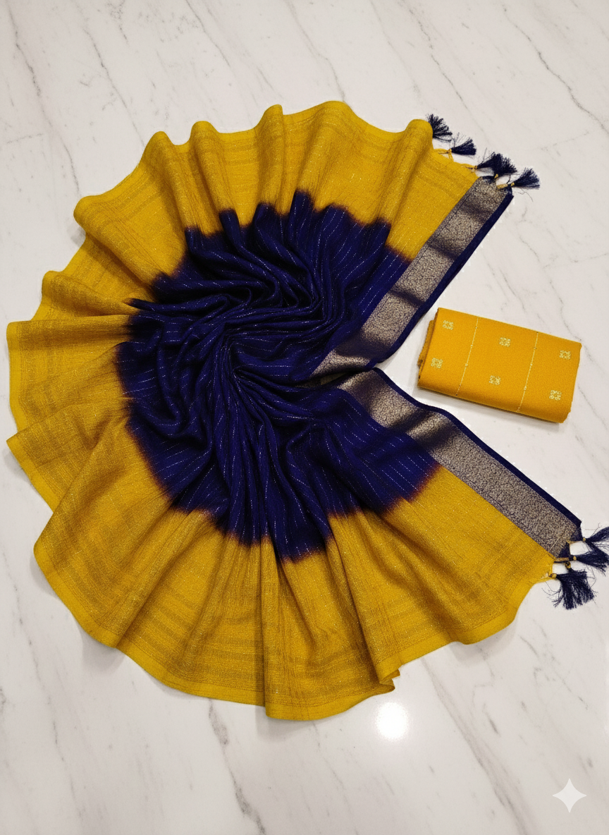 Elegant Lightweight Multi Colour Contrast Saree ✨