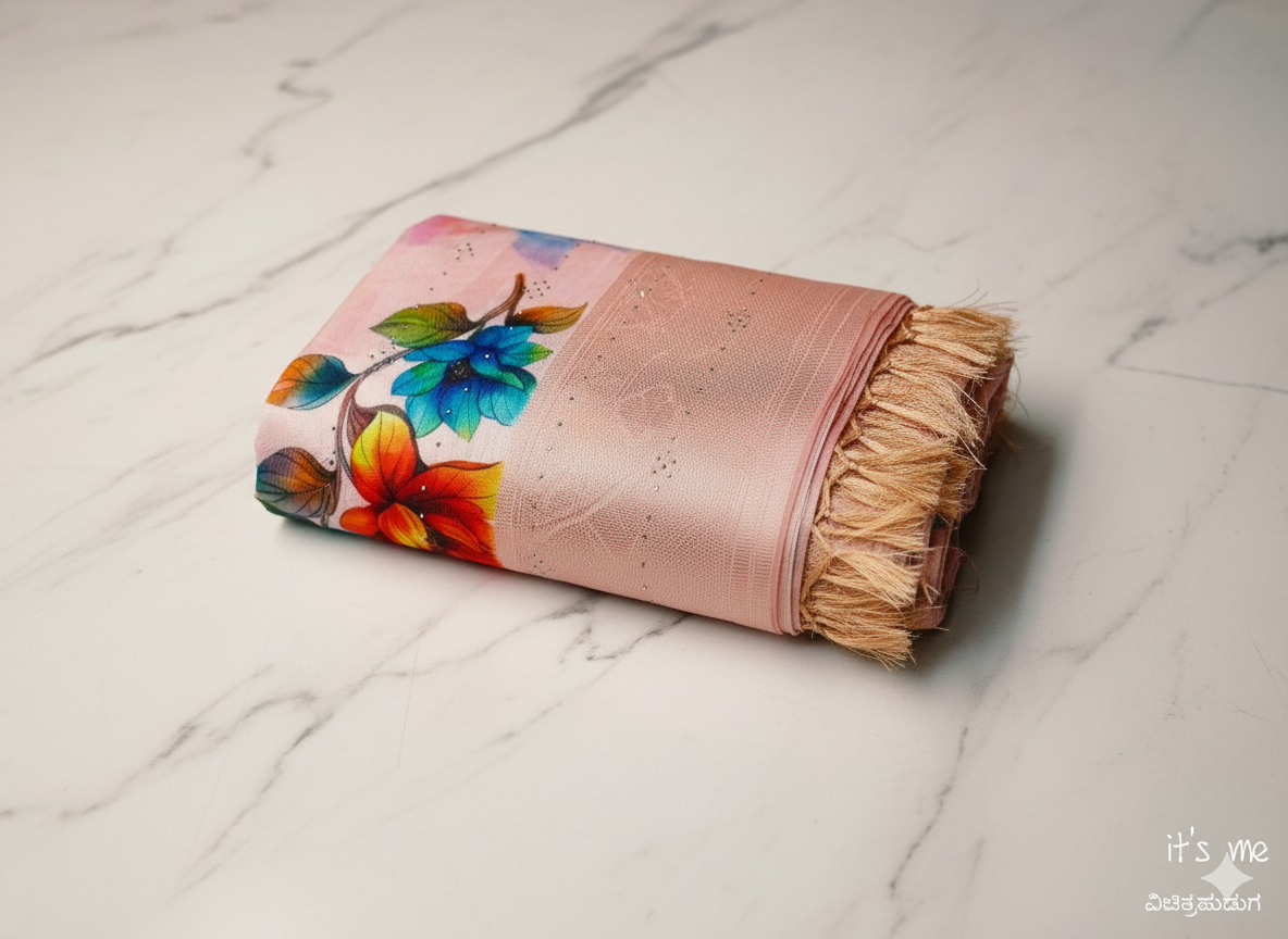 Georgette/Satin Blend Cotton Saree