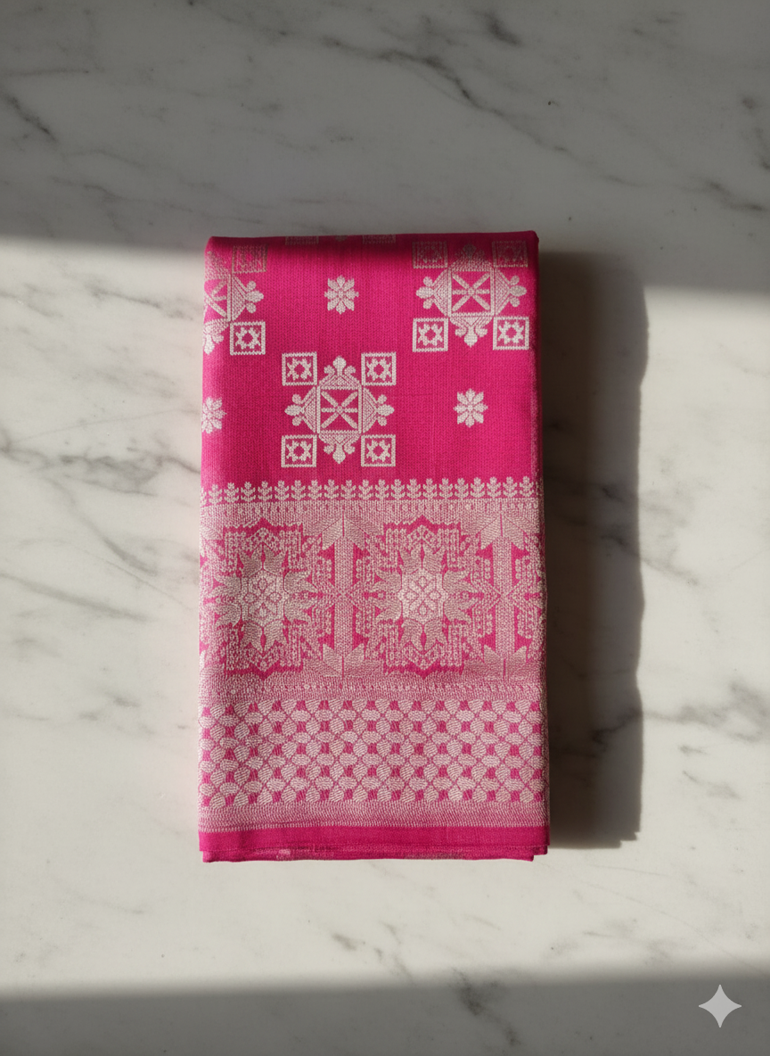 Cotton Saree with Woven Zari and Resham Work Border