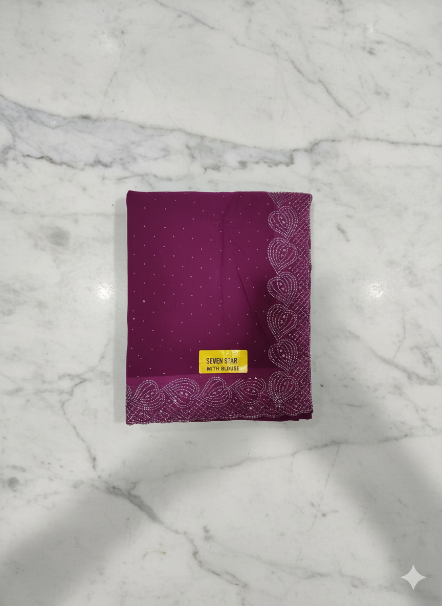 Stone Work Georgette Saree