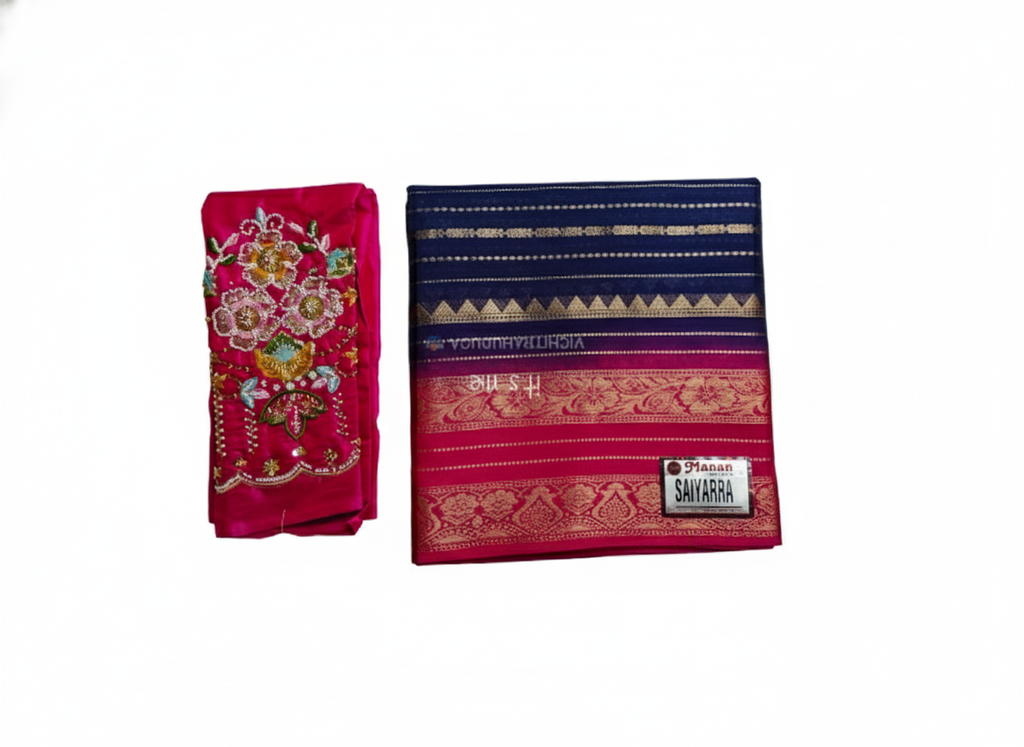 Bracelet Zari woven Saree, Embroidery Working Blouse