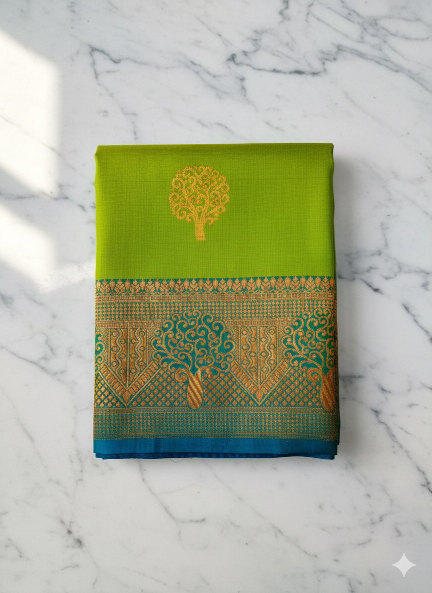 MYSORE  Silk Saree with Tree Motif Design