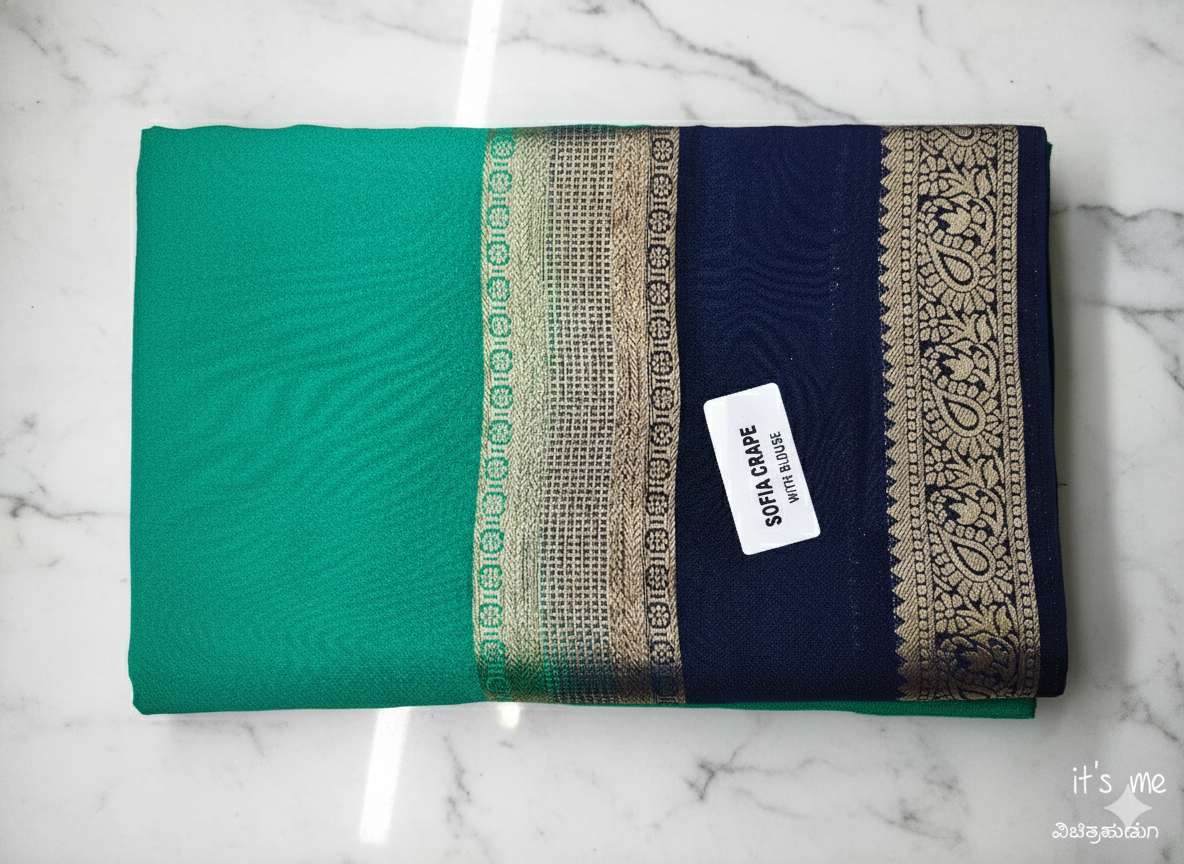 Soft Crepe Saree with Zari Border