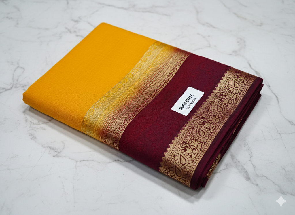 Soft Crepe Saree with Zari Border