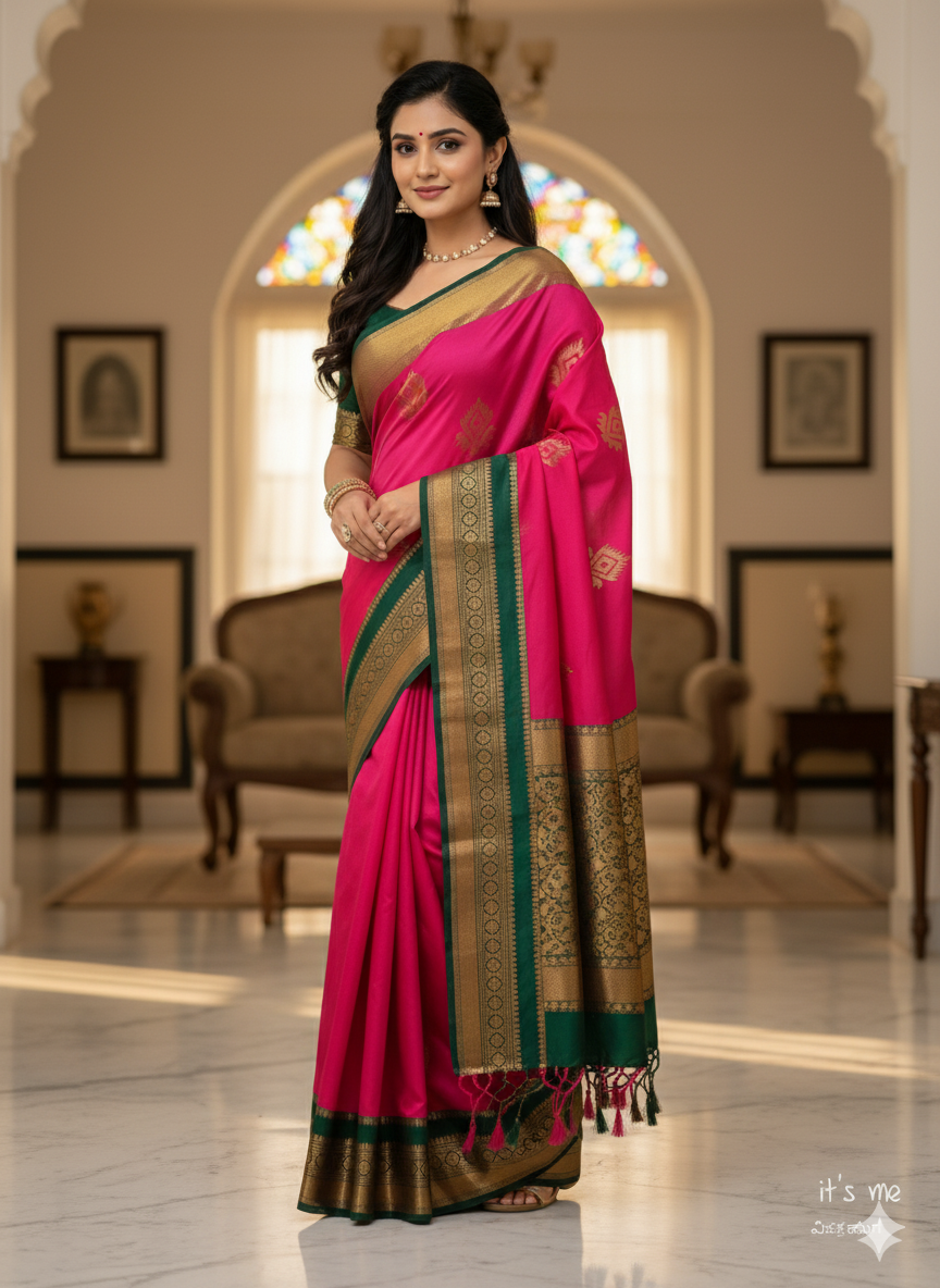 Traditional Kanchipuram Semi Silk Saree