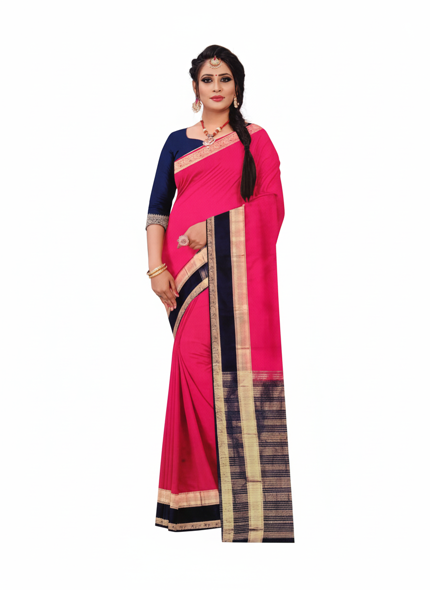 Soft Crepe Saree with Zari Border