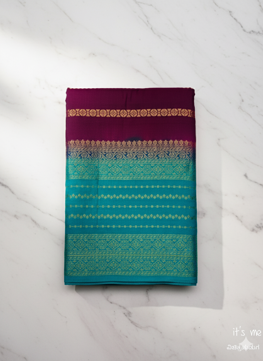 Elegant Dual-Tone Cotton Silk Saree Collection (2 Blouse Piece)