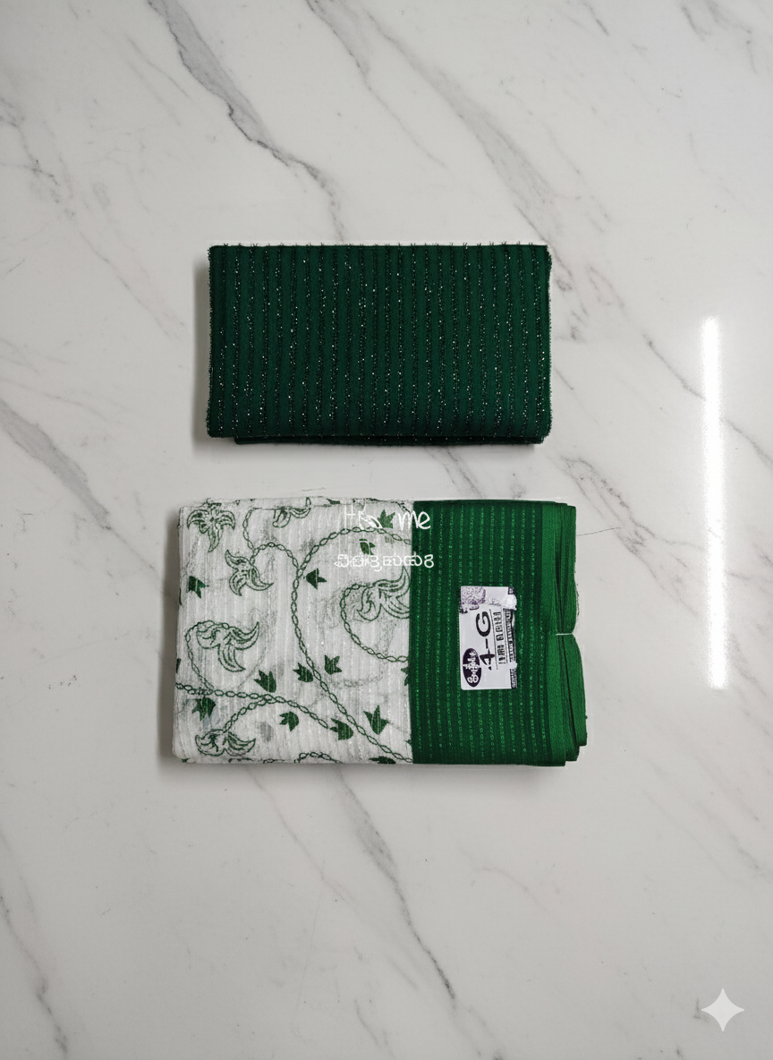 Elegant georgette Floral Weave Saree with Matching Blouse