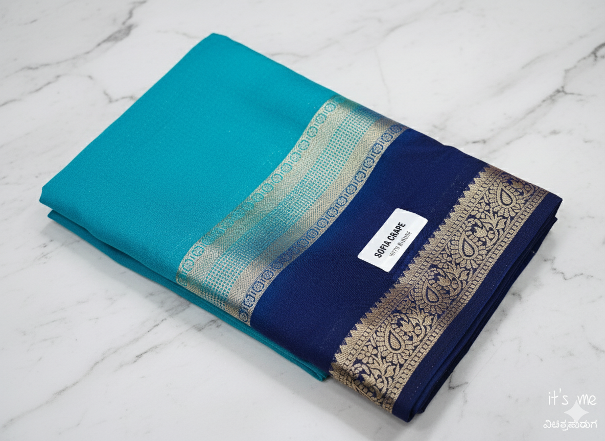 Soft Crepe Saree with Zari Border