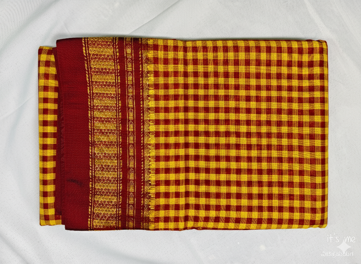 Checked Saree with Rich Zari Border