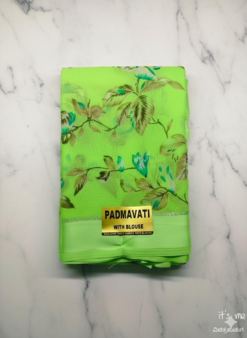 Padmavati Floral Printed Saree with Blouse