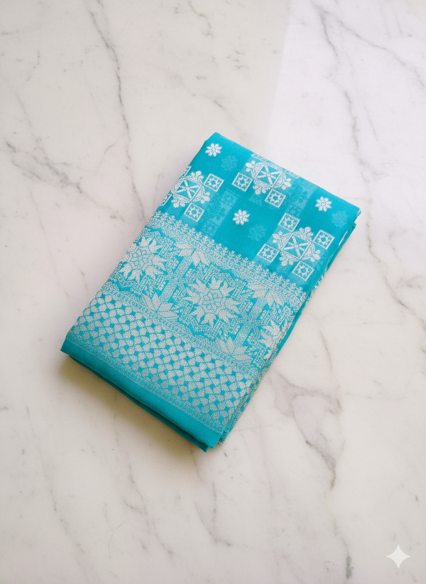 Cotton Saree with Woven Zari and Resham Work Border