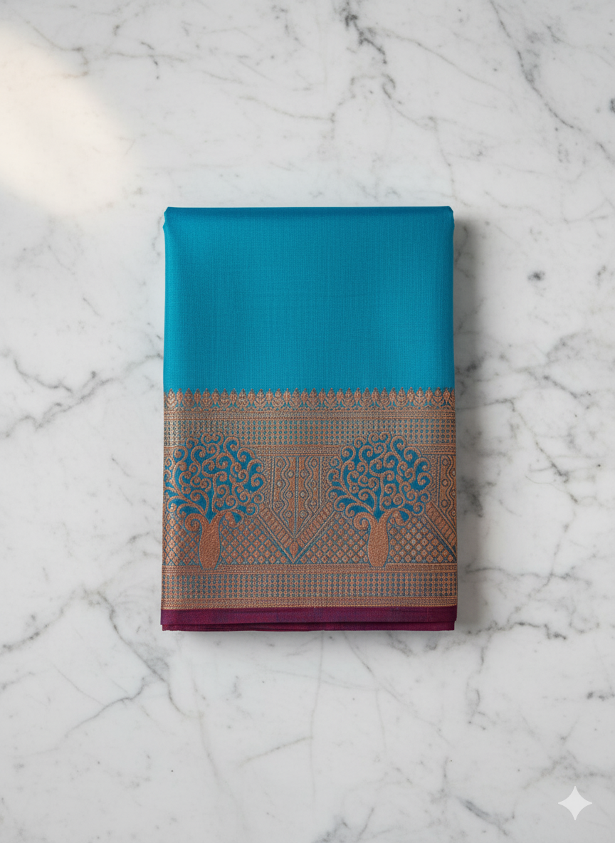 MYSORE  Silk Saree with Tree Motif Design