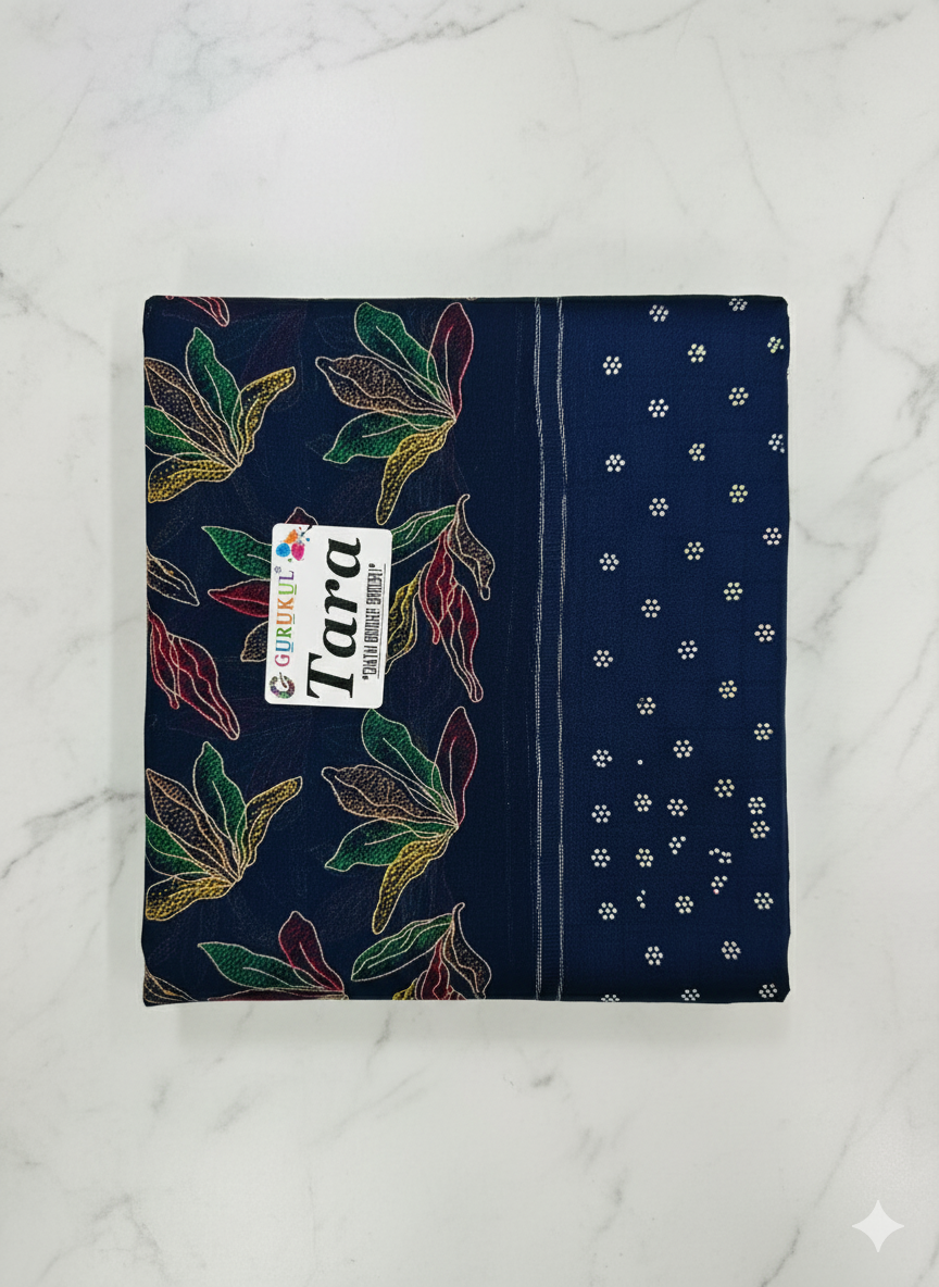 Elegant Green Printed Cotton Saree with Leaf Motif Design