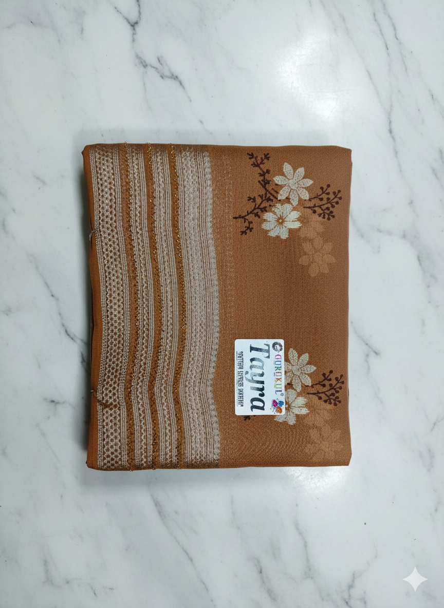 Elegant Green Printed Cotton Saree with Leaf Motif Design