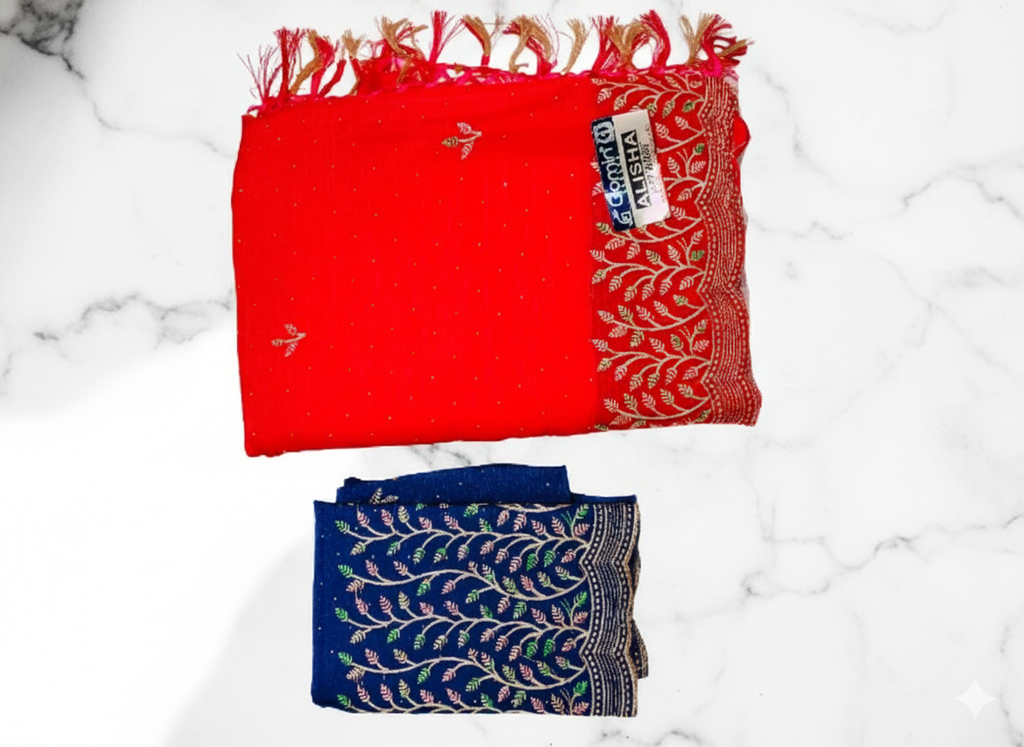 Designer Embroidered Saree Set