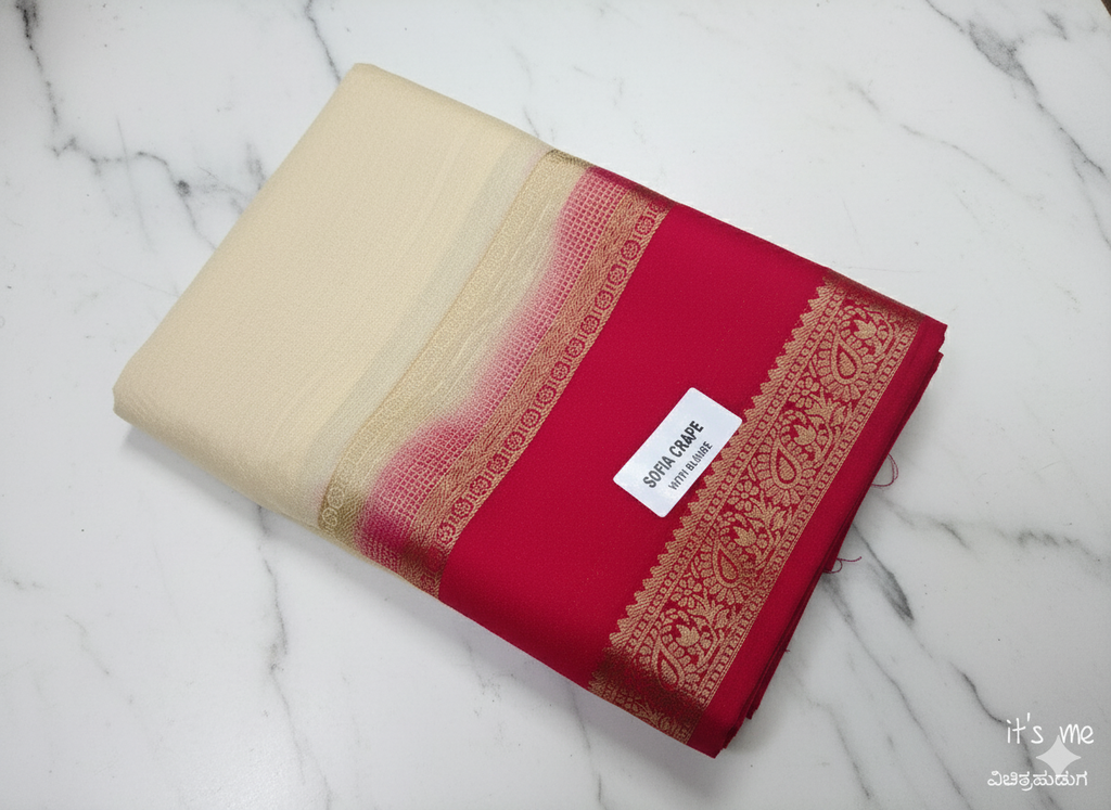 Soft Crepe Saree with Zari Border