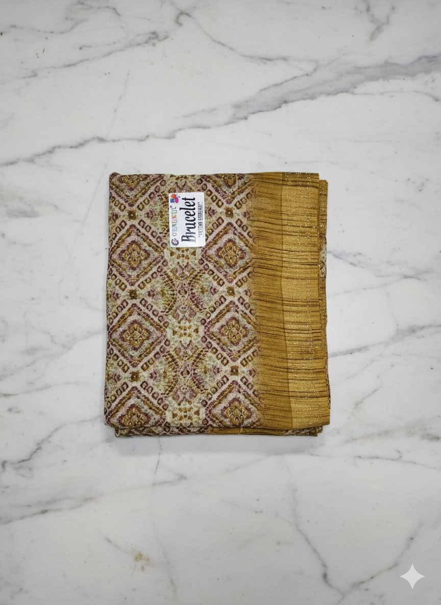 Elegant Green Printed Cotton Saree with Leaf Motif Design