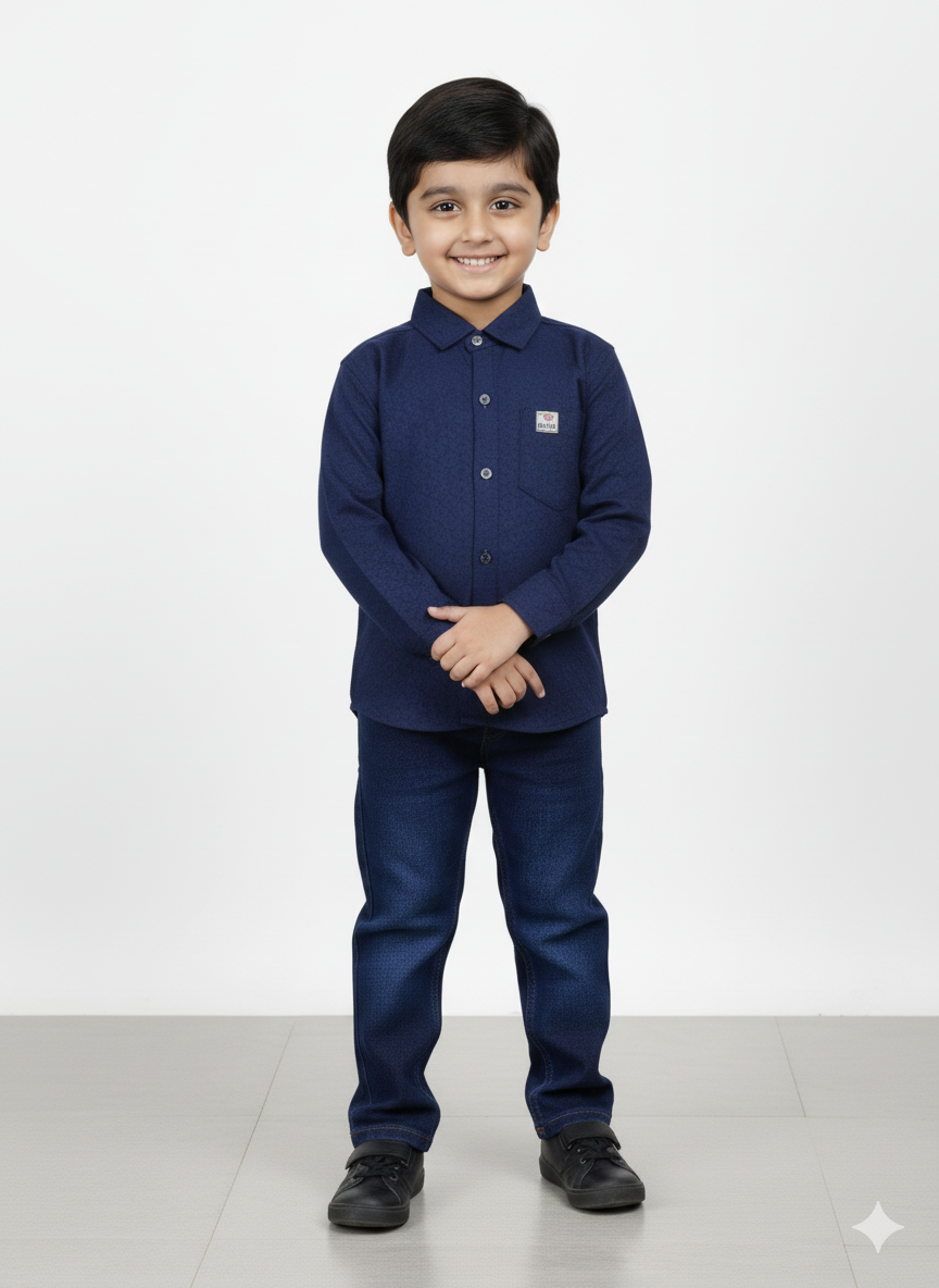 Boys Casual Shirt & Jeans Set