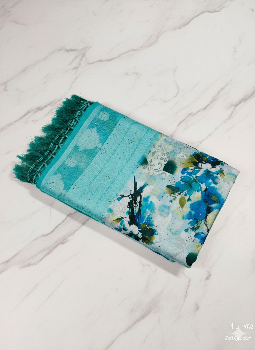 Georgette/Satin Blend Cotton Saree