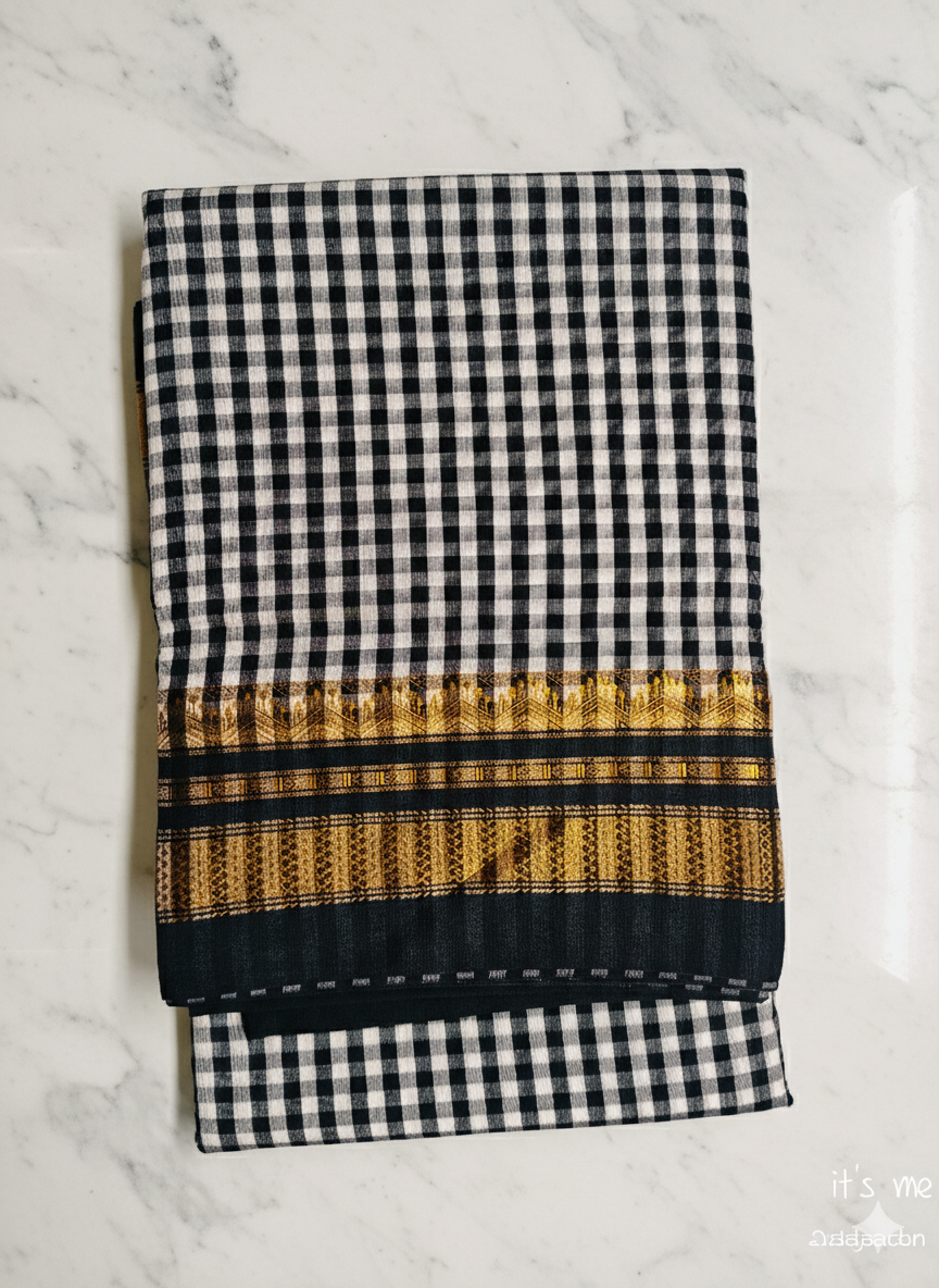 Checked Saree with Rich Zari Border