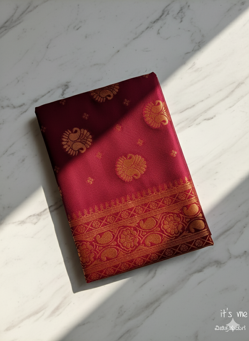 Semi Silk Saree With Zari Weaving