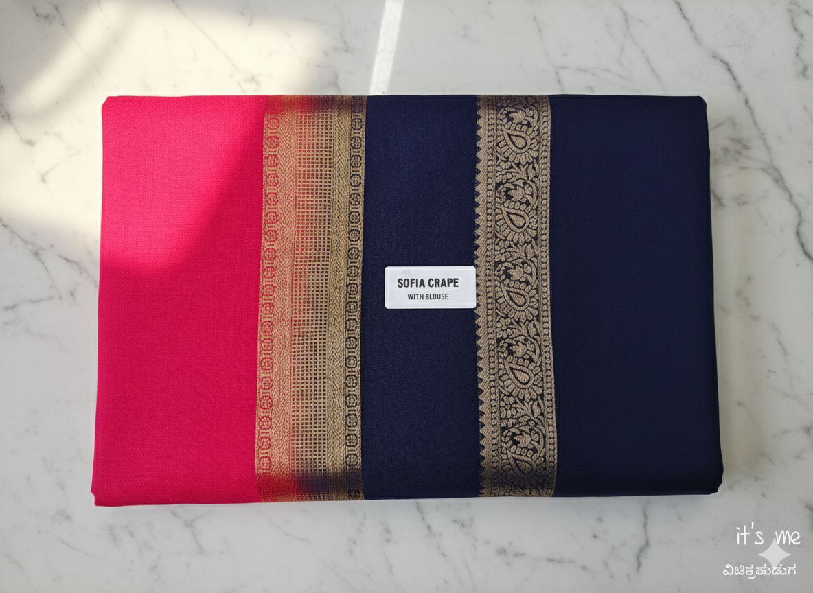 Soft Crepe Saree with Zari Border