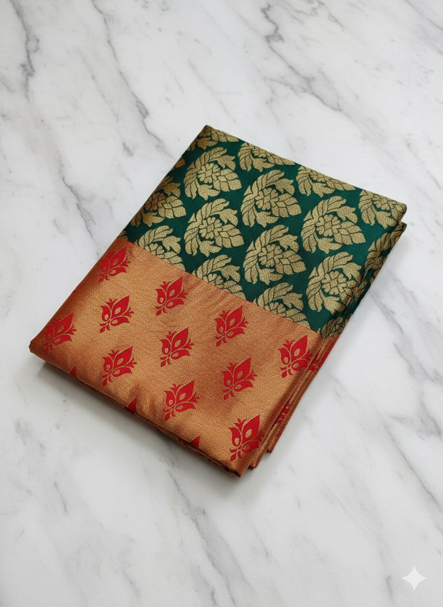 Semi Silk Saree With Zari Weaving