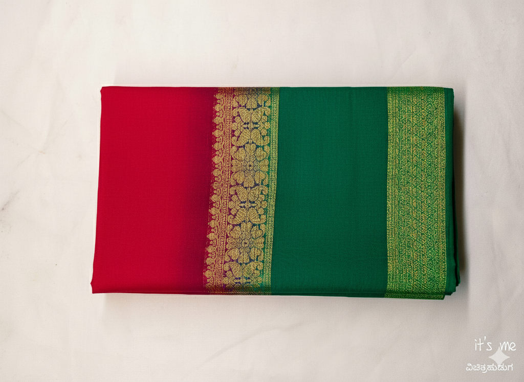 Elegant Dual-Tone Cotton Silk Saree Collection (2 Blouse Piece)