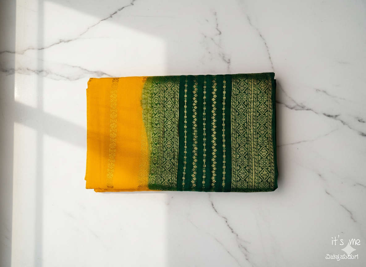 Elegant Dual-Tone Cotton Silk Saree Collection (2 Blouse Piece)