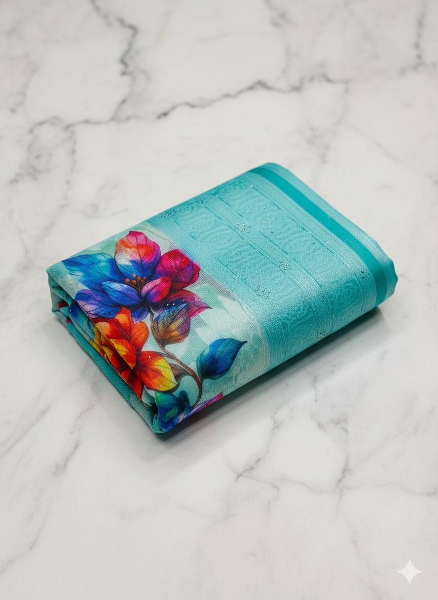 Georgette/Satin Blend Cotton Saree