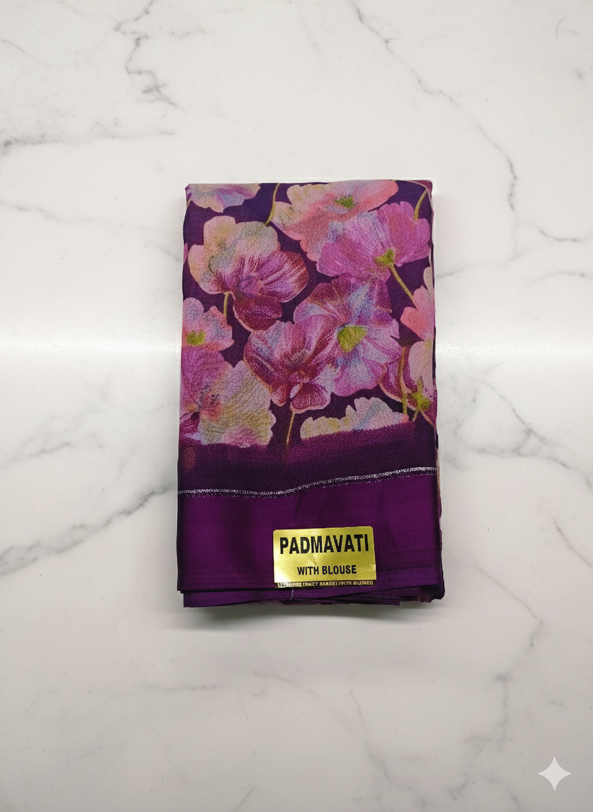 Padmavati Floral Printed Saree with Blouse