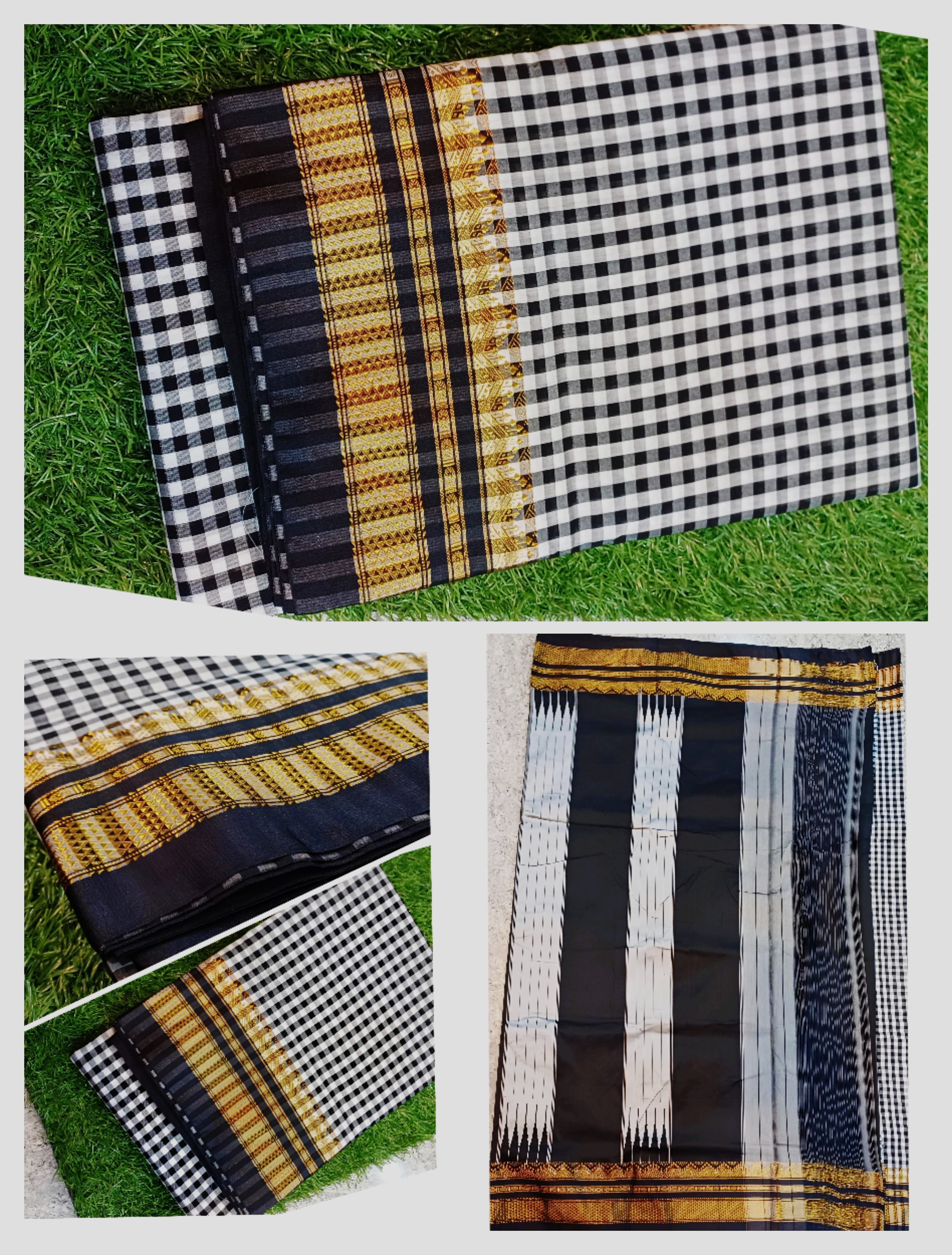 Checked Saree with Rich Zari Border