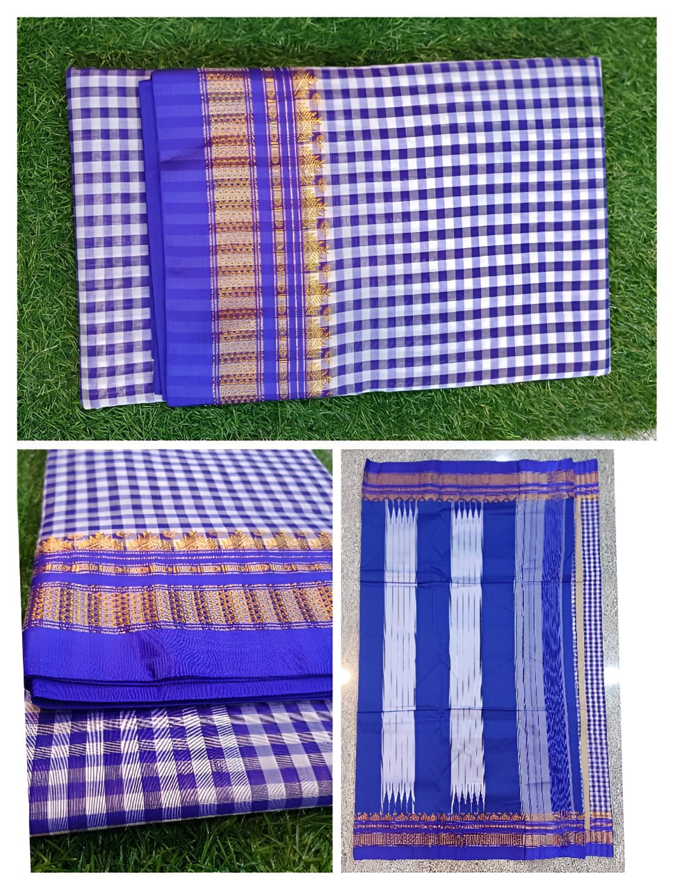Checked Saree with Rich Zari Border New fashion