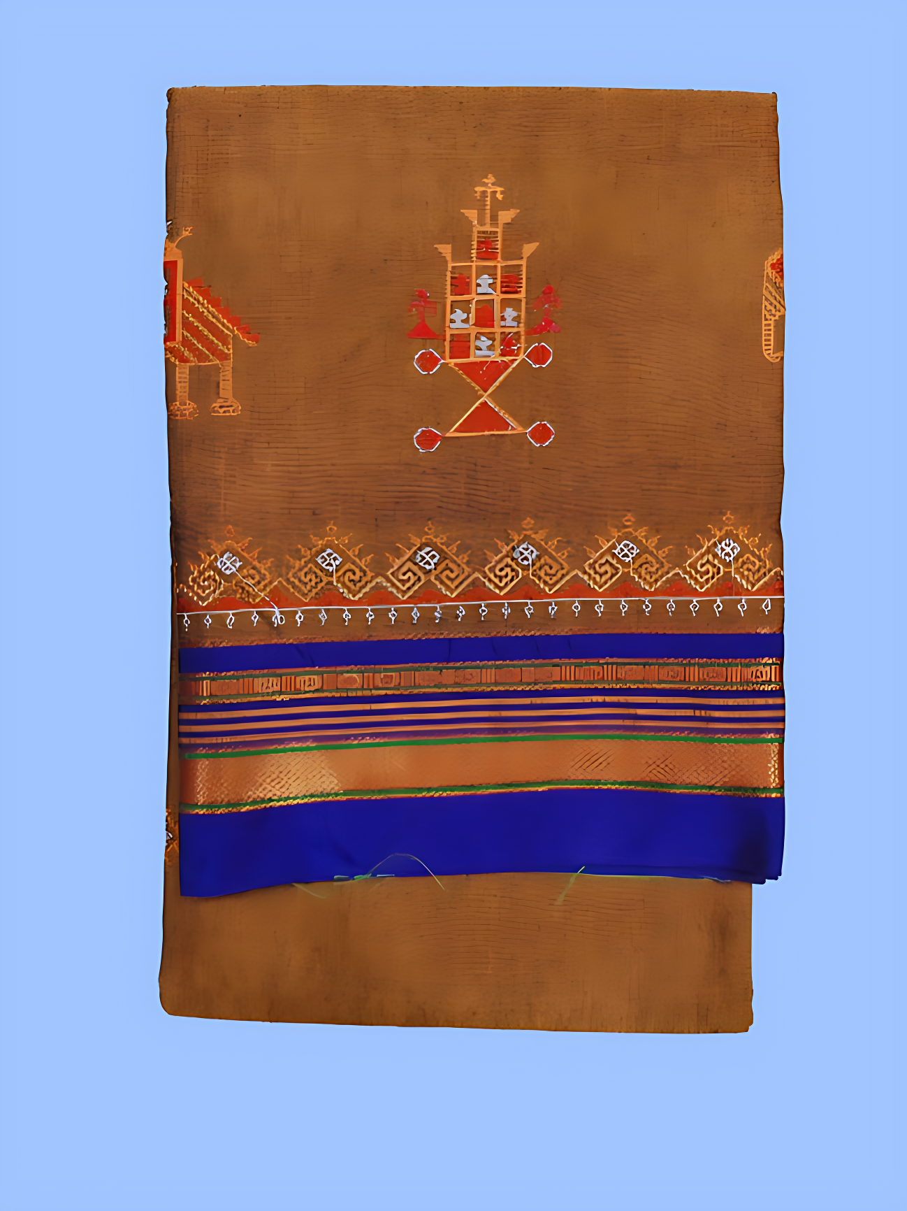 Kasuti Work ilkal Sarees with Running blouse piece for Womens