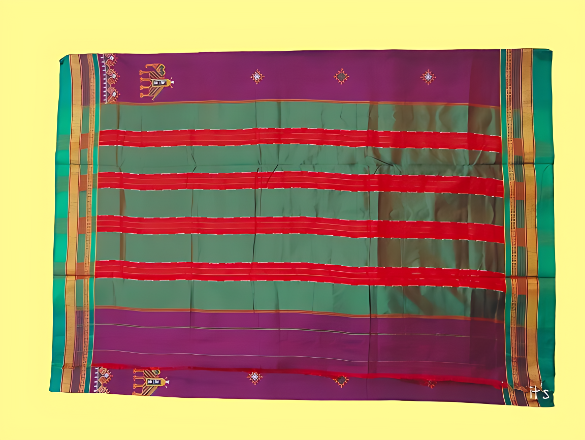 Kasuti Work ilkal Sarees with Running blouse piece for Womens