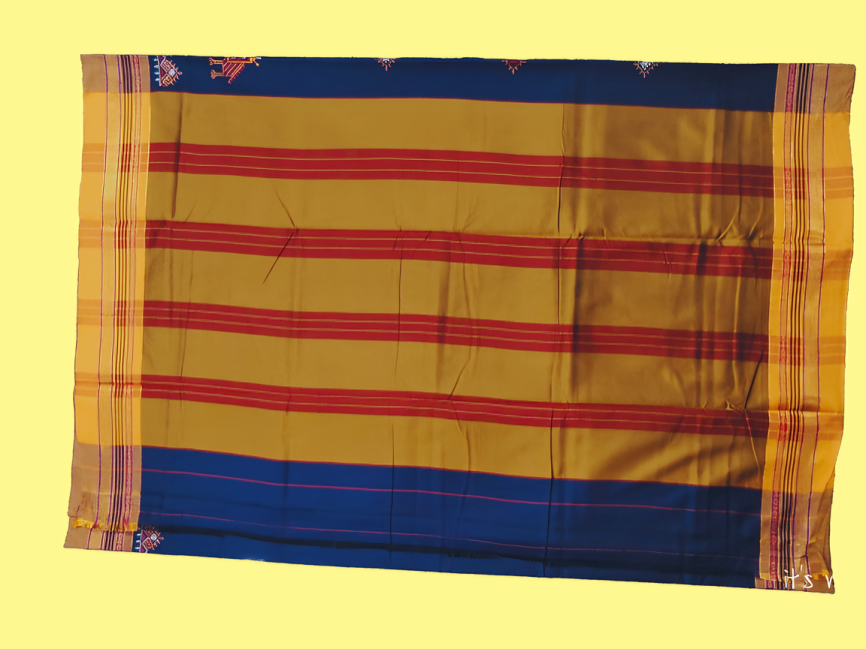 Kasuti Work ilkal Sarees with Running blouse piece for Womens